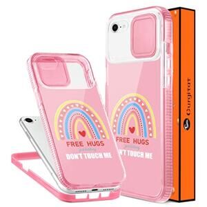 NEW Gurgitat Pink Clear Case for iPhone 12-6.1" Rainbow Pink Heart Girls Funny!